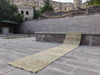 Vintage Turkish Kilim Runner 2.6x14.4 ft – Handmade Wool Long Hallway Rug - Image 1 of 4