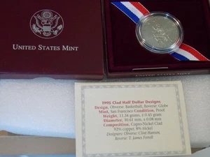 1995 S CLAD HALF DOLLAR BASKETBALL PROOF - Picture 1 of 2