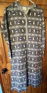 Hanna Andersson Women's Nightgown Pajamas Snowflake Penguin Fair Isle sz S - Picture 1 of 5