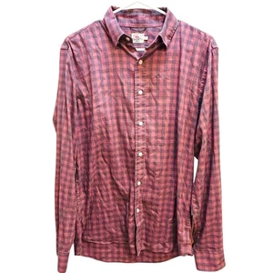 Faherty  The Movement Casual Button Down Shirt Size M Plaid Red Pink Gingham - Picture 1 of 11
