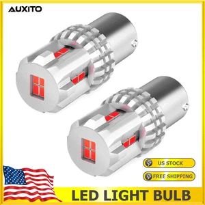 AUXITO 1157 2057 Red LED Brake Stop Turn Signal Tail Light Bulbs BAY15D No Error - Picture 1 of 10