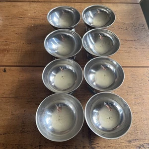 Vintage Stainless Steel Ice Cream Sundae Dessert Bowls x8 (Not All Matching!) - Picture 1 of 2