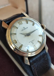 Reloj de vestir Helbros vintage con caja original cuerda manual chapado en oro coleccionable - Imagen 1 de 15