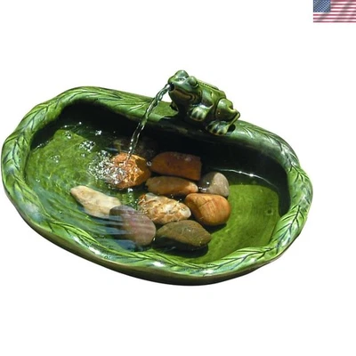 Eco-Friendly Solar Powered Frog Water Feature with Elegant Design - 14.5" x 13" - Image 1 of 4