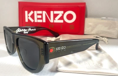 NEW KENZO PARIS KZ40185U 96A TRANSPARENT OLIVE/SMOKE GREY LENS SUNGLASSES 53-18 - Image 1 of 4