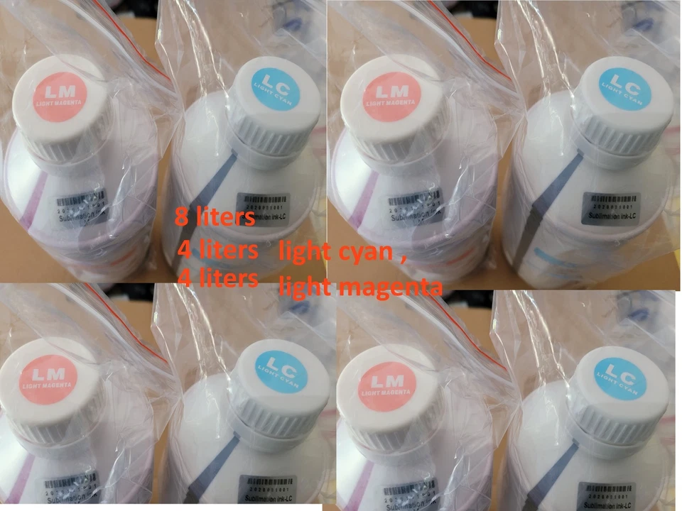 Tinta de sublimación 8 litros luz cian luz magenta para todas las impresoras de sublimación Foto 1 de 1