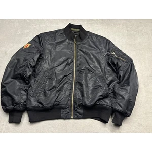 US Army 1st Infantry Division Bomber Jacket Black MA 1 Style Size M - Picture 1 of 7