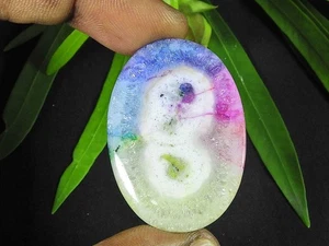 Druzy Agate Healing Oval Cabochon Loose Gemstone 27X39X06MM o600 - Picture 1 of 9