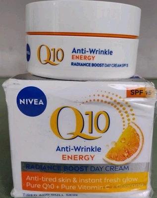 Crema de día NIVEA Q10 antiarrugas Energy Radiance Boost 50 ml 1,7 oz caducidad 03/2028 Foto 1 de 4