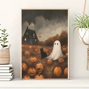 Gruselig Spooky Popular Ghost Halloween Leinwand Kunstdruck 8x12 Rahmenlos - Bild 1 von 3