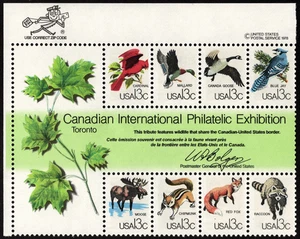 US Souvenir Sheet Scott # 1757 Zip Block NH - 1978 CAPEX Issue Birds Wildlife - Picture 1 of 1