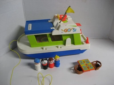 Vintage Fisher Price Little People Houseboat com conjunto de pessoas 985 - Imagem 1 de 4