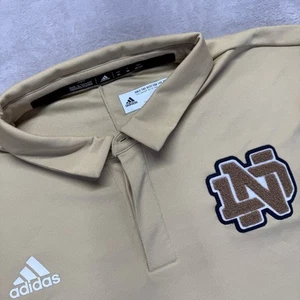 Notre Dame Fighting Irish Polo Shirt Men 3XL Adidas Climalite Gold Football NCAA - Picture 1 of 12