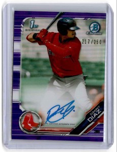 2019 Bowman Chrome Prospects Autographs Purple Refractor Danny Diaz RC Auto