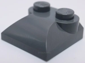 Lego 10x Dark Bluish Gray Brick Modified 2 x 2 x 2/3 Two Studs Curved Slope End - Picture 1 of 1