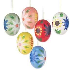6 Erzgebirge Wood Easter Egg Ornaments Made in Germany New Holiday Decorations - Picture 1 of 2