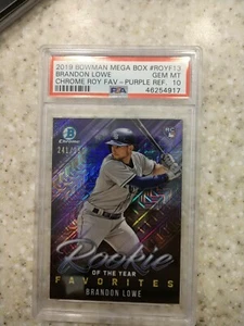Brandon Lowe /250 ROYF RC 2019 Bowman Mega Box Purple Mojo PSA 10  - Picture 1 of 2