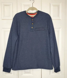 Coleman Sherpa Fleece Lined Henley Thermal Work Shirt Snaps Pocket Mens Medium - Picture 1 of 9