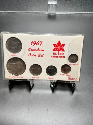 1967 Canada  Circulated 6 Coin Mint Set   (1.1 Oz Silver) in Cardboard Display - Image 1 of 4
