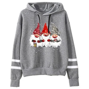 Women Hoodies Christmas Print Sweatshirt Ladies Sport Loose Fit Long Sleeve Xmas - Picture 1 of 14