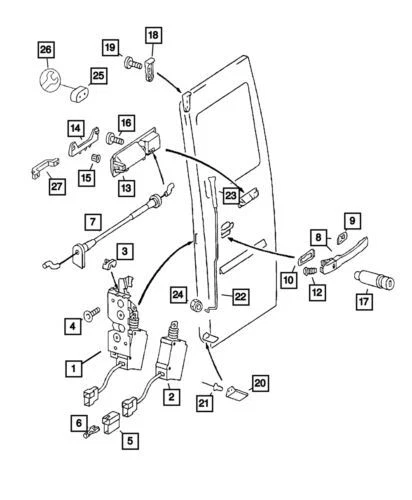 Genuine Mopar 2005-2006 Dodge Sprinter 2500 Rear Door Interior Handle 5132006AA - Image 1 of 1