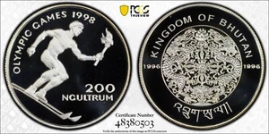 1996 Bhutan Silver 200 ngultrums Winter Olympic Games - PCGS PR69DCAM - Picture 1 of 1