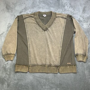 BKE Buckle SWEATER Womens L Washed Raw Edge Pullover French Terry Oversised Boho - Picture 1 of 11