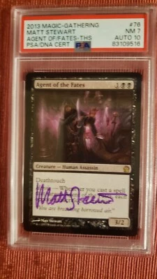 MTG Magic The Gathering Agent of the Fates Theros Signed by Matt Stewart PSA 7 - Image 1 of 2