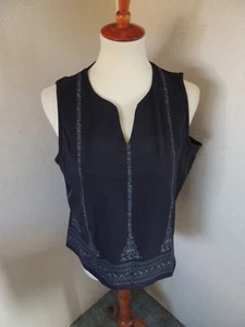 Camicia donna Norton McNaughton maglia top blusa grande elasticizzata blu navy NUOVA - Foto 1 di 6