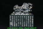 Old China Hetian Jasper Green Jade Lion Beast Animal Dynasty imperial Seal Sta
