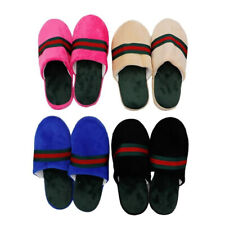 Womens Slippers Stripe Grosgrain Band Foam Sole House Shoe - One Size Fits All