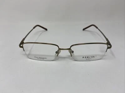 KONISHI EYEWEAR KF 8371 BRUSHED GOLD 55/17/145 EYEGLASSES TITANIUM FRAME !P54 - Image 1 of 4