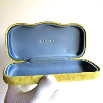 fodero occhiali da sole vista GUCCI box sunglasses custodia case giallo astuccio - Imagen 1 de 4