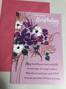 Birthday May God Shower You With Blessings 5.5”x8” Greeting Card Religious - Picture 1 of 13