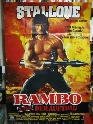 RAMBO 2.TEIL - DER AUFTRAG - A0 Filmplakat XXL Poster - SYLVESTER STALLONE - Bild 1 von 3