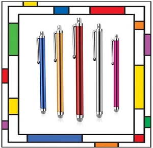 5 x MIKROFASER STYLUS-STIFTE für iPADS, TABLETS, IPHONE, SAMSUNG..JEDES GERÄT - Bild 1 von 1