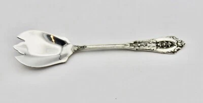 Wallace Rose Point Sterling Silver 5-3/8” Ice Cream Fork Spoon - Image 1 of 2