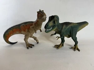Schleich Giganotosaurus 2014 7” Dinosaur Movable Jaw & Tyrannosaurus 2016 T-Rex - Picture 1 of 9