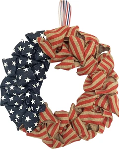 24 Inch Summer Patriotic Front Door Wreath 4Th July Independence Day Wreath A... - Picture 1 of 1