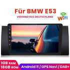 9" Android 12 Radio samochodowe GPS Nawigacja USB FM WIFI DAB 1 + 32 GB DO BMW X5 E53 USB