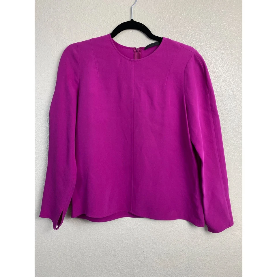 Jenni Kayne Silk Long Sleeve Pink top Women Medium Lightweight Office Career - Image 1 of 4