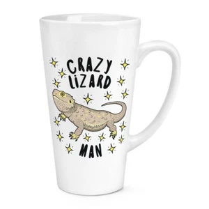 Crazy Lizard Man Stars 17oz Large Latte Mug Cup - Funny Animal Pet - Picture 1 of 1
