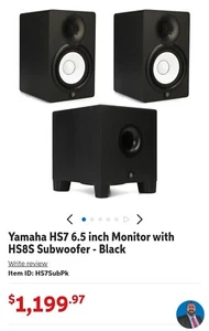 Yamaha HS7 Studio Monitors + HS8 Subwoofer - Picture 1 of 1