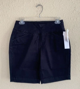 Jag Jeans Womens Petite Ainsley Bermuda Shorts Black Size 2P - Picture 1 of 3