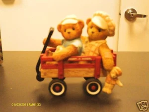 Cherished Teddies ` BOOKER & FLETCHER  boys on Radio Flyer  2000 - Picture 1 of 4