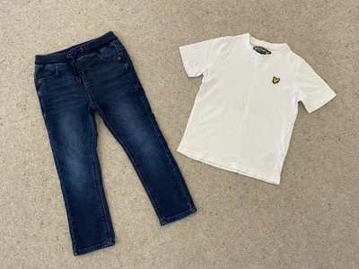 Lyle & Scott / NEXT Outfit - T-Shirt & Jeans - Boys 5-6 Years - Good Condition - Image 1 of 4