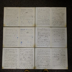 antique handwritten music paper , 1 sq metre , vintage c.1900 #u - Picture 1 of 5