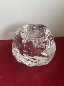 Kosta Boda Sweden Glass Crystal Snowball Votive Tea Light Candle Holder 3" - Picture 1 of 5