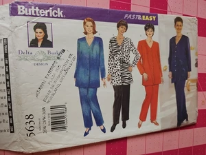 Butterick Muster 5638 Color Block Tunika Tops Hose Größen 26 W 28 W 30 W UNGESCHNITTEN - Bild 1 von 3