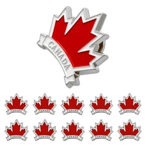 10Pcs Maple Leaf Clasps Emblems with Unique Designs - Picture 1 of 8